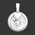 Sculpted Pendant Carving With Intricate Circular Design And Detailed Ornate Patterns