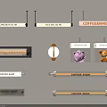 Decorative Coffee Shop Signage Lighting Combinations With Cartoon Designs And Styles