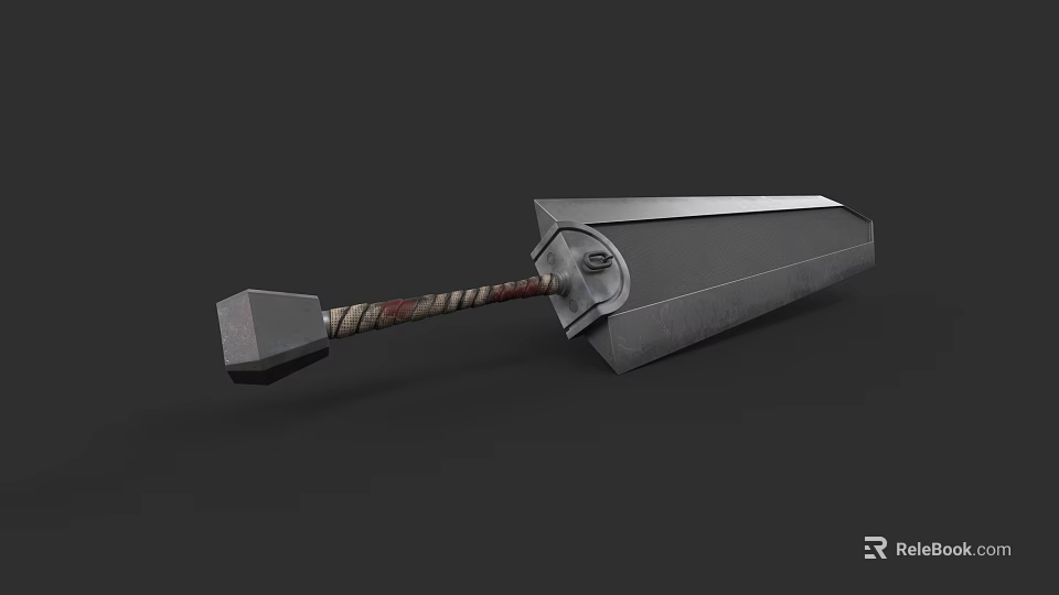 Medieval Weapon Iron Hammer With Wrapped Handle And Sturdy Metal Head 3d model