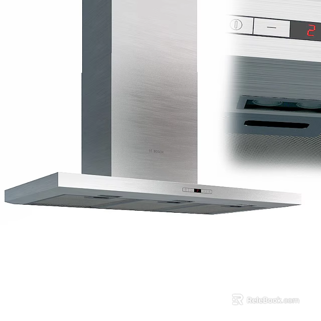 Stainless Steel Kitchen Range Hood Appliance With Modern Sleek Design And Efficient Ventilation System 3d model 