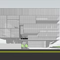 Modern Detached Villa Exterior With Glass Facade And Geometric Design Elements