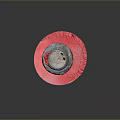 Traditional Incense Burner With Three Legs On Red Base And Red Decorative Flower