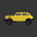 Classic Yellow Military Vehicle With Large Tires Front Grille And Sturdy Design