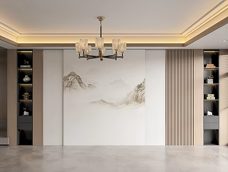 New living room background wall 3d model