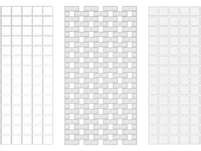 Modern Decorative Room Dividers with Three Grid Patterns for Interior Design 3d model