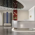 Elegant Modern Beauty Salon Interior With Reception Desk Ambient Lighting And Marble Floor