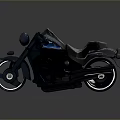 Vintage Black Motorcycle Model With Leather Seat And Silver Wheels