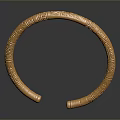 Elegant Gold Metal Bracelet With Intricate Carved Patterns And Spiral Open Design