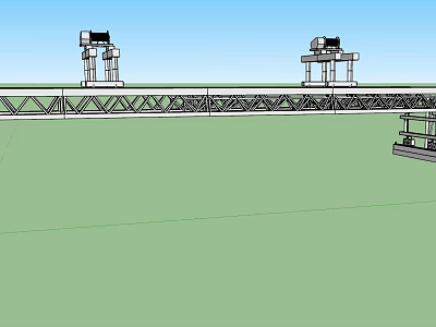 Large Scale Industrial Equipment with Steel Frame Towers and Cross Beam Structure 3d model
