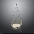 Elegant White Rattan Hanging Chair Furniture With Soft Comfortable Cushion Design