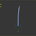 Single Medieval Sword With Metal Blade Wooden Handle And Cross Guard On Dark Background