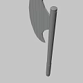 Traditional Handcrafted Axe Featuring Decorative Metal Head and Wooden Handle in Forest Wooden Pathway