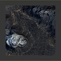 Detailed 3D Terrain Model Showcasing Mountainous Landscape With Snow Covered Areas And Textured Surface