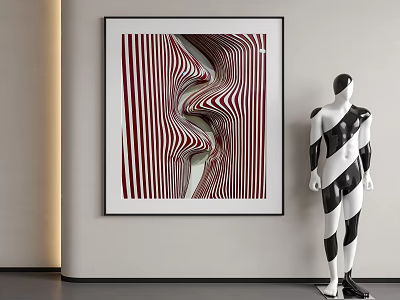 Decorative Painting Hanging Painting Abstract Painting 3d model