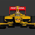 Yellow BARNI Racing Car With Number 21 Streamlined Design And Black Tires