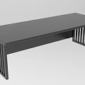 Modern Office Desk With Flat Tabletop And Vertical Slat Legs Design 3d model