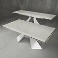 Modern Sleek White Coffee Table With Unique Geometric Leg Design And Smooth Surface 3d model