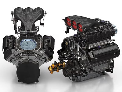 Two High Performance Engine Models With Detailed Mechanical Components And Design 3d model