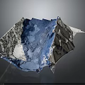 3D Terrain Model Featuring Mountain Range With Snow Covered Peaks And Blue Lake