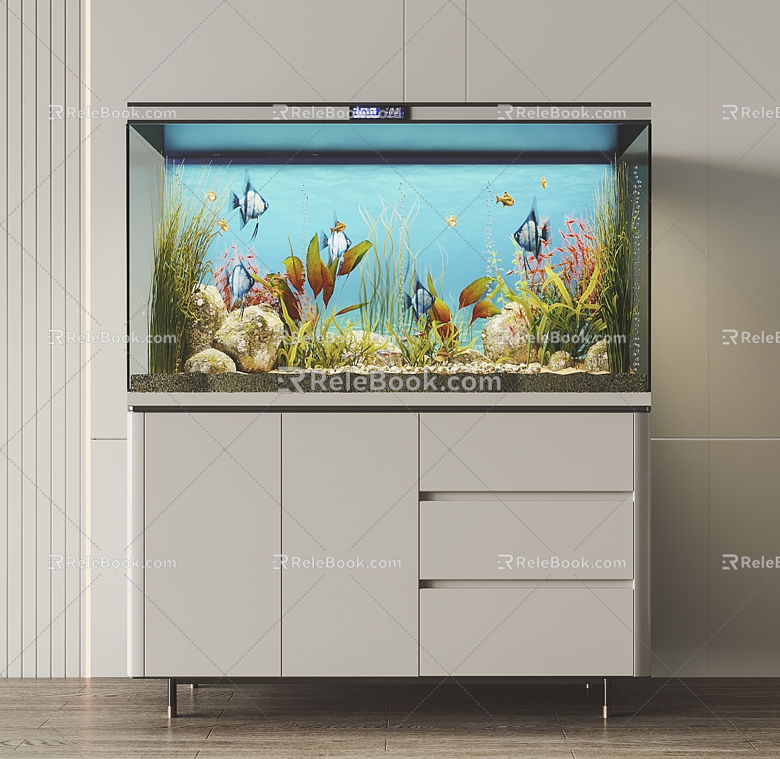 modern aquarium aquarium 3d model