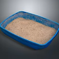 Blue Plastic Tray Filled With Natural Sand And Textured Surface 3d model