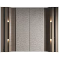 Modern Bedroom Accent Wall Design With Textured Fabric And Wall Sconces