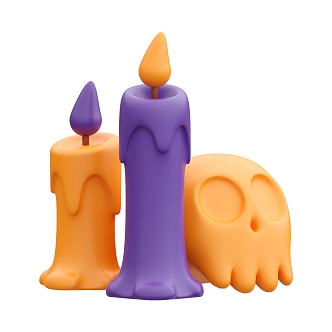 Modern Halloween Decorations Candle Cartoon Candle 3d model