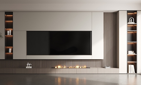 Modern TV background wall 3d model