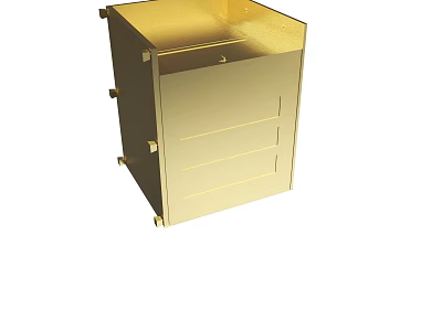 Golden Metal Box Structure With Durable Material And Functional Design Features 3d model