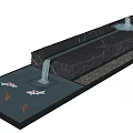 Modern Water Fountain with Black Stone Cascade and Koi Fish in Pool with LED Lights