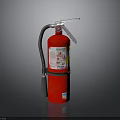 Red Fire Extinguisher With Hose Handle And Instruction Label On Shiny Surface