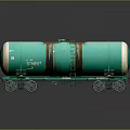Industrial Equipment Green Cylindrical Storage Tank On Transport Chassis With Wheels