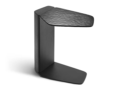 Modern Black Side Table With Geometric Base And Textured Tabletop For Living Space 3d model