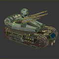 Futuristic Military Tank With Dual Cannons Armored Hull Tracks Cockpit And Advanced Design