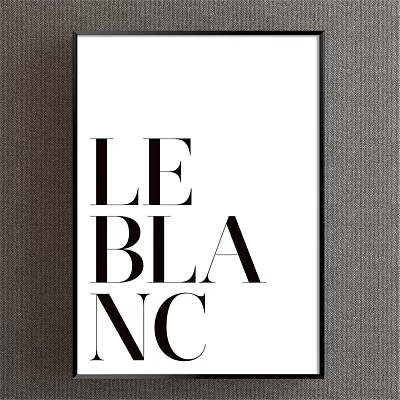 Minimalist Le Blanc Typography Design On White Background With Black Frame 3d model