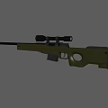 Green Military Sniper Rifle With Scope And Tactical Stock Design