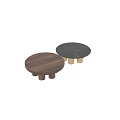 Modern Round Coffee Table With Black Marble Top And Golden Legs Design