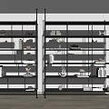 Modern Shelf Bookshelf Book Ornaments 3d model