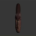 Mythical Reptile 3D Model Head With Reddish Purple Curved Horns Scaly Skin And Green Eyes