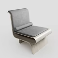 Modern Single Sofa With Wooden Frame And Gray Minimalist Cushion Design 3d model