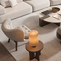 Modern Light Colored Sofa And Coffee Table Set With Accent Chairs Stools And Area Rug