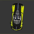 Yellow And Black Open Top Sports Car With Rear Spoiler And Streamlined Body