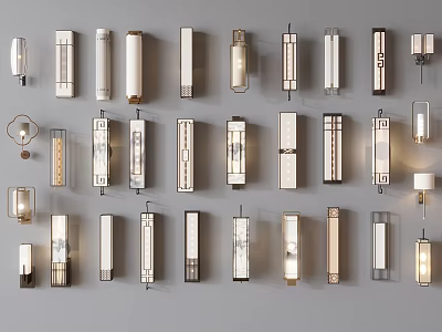 Stylish Modern Wall Lamps With Various Designs And Different Shapes For Indoor Decor 3d model