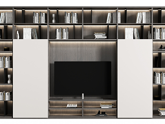 Modern TV Background Cabinet TV Bookcase 3d model