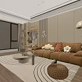 Stylish Clothes On Golden Cat Shaped Rack With Folded Garments In Living Room Interior