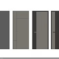 Stylish Modern Hinged Doors Featuring Multiple Panel Designs And Color Variations 3d model