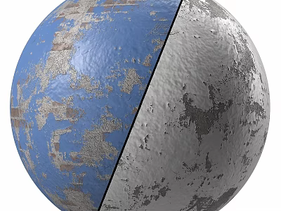 Half Split Earth Moon Sphere Model Featuring Blue Continents And Gray Craters Surface 3d model