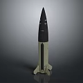 Military Missile Weapon With Conical Warhead Cylindrical Body And Stabilizer Fins
