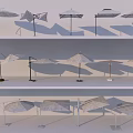 Commercial Umbrellas Various Styles for Outdoor Commercial Use in Multi Layer Display Setup 3d model