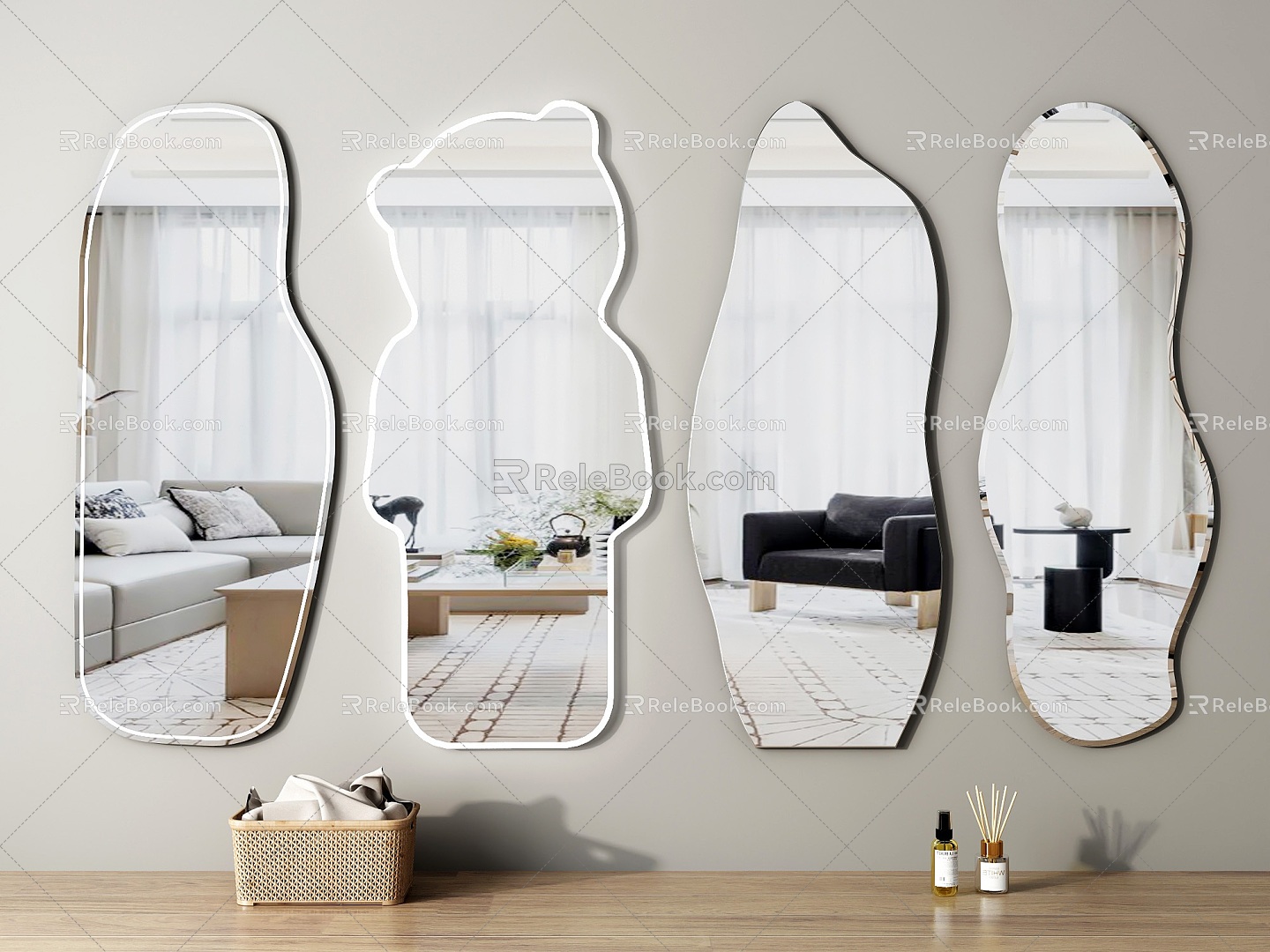 mirror full-length mirror makeup mirror dressing mirror hanging mirror bathroom mirror 3d model